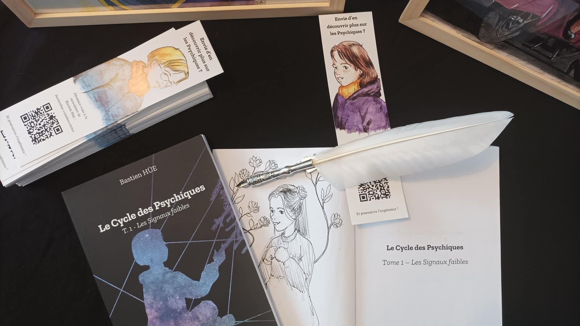 Photo d'un livre dédicacé par Bastien Hüe (photo : Bastien Hüe ; tous droits réservés)
